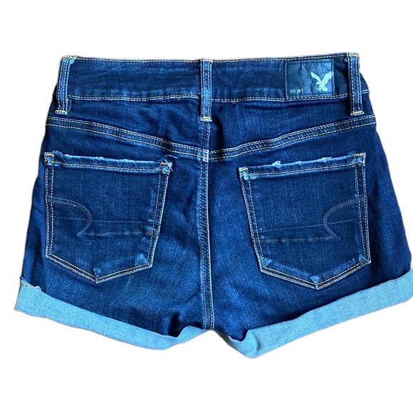 American Eagle Outfitters Super Stretch Hi-Rise Shortie Jean Shorts - Picture 2 of 7